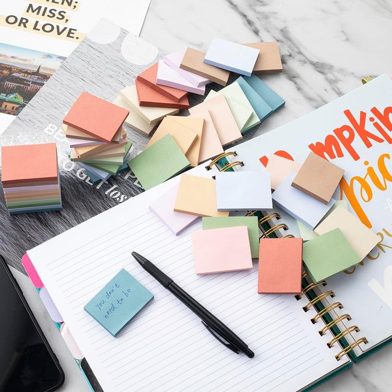 Kozerite (50 Pads) Sticky Notes 1.5x2, Vintage Colors, 10 Colors Self Sticky Notes, Sticky Pads, Recyclable, Self-Stick Pads, Easy to Post for Home, Office, Notebook - Image 4